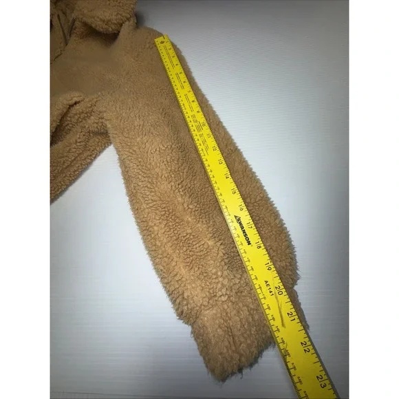 UO Urban Outfitters Cropped Teddy Jacket Fleece Deep Pile‎ Sherpa Brown M - Picture 5 of 11